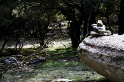 rock cairn trail mark