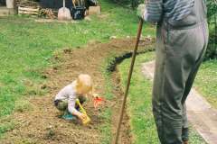 helping grandpa lay down a new water line