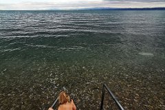 She wanted to swim into new year, didn't take long to change her mind