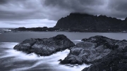 night storm, KabelvÃ¥g, Lofoten islands, Norway