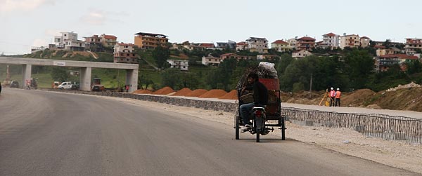 unfinished motorway into Tirane