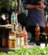 roadside rakija, ajvar and honey stands