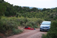 sleeping (and sliding) on sideways sloping ground, Siurana