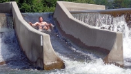 slide in Vallon Pont d'Arc