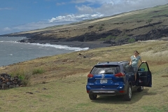 Light offroading with a Nissan Softy (Rogue is far too capable sounding name) on Kahikinui coaston.