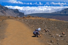 Distracted hiker, Sliding sands trail, Haleakalā NP