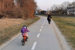 mid winter is as perfect time as any to learn how to ride a pedal bike when you're 2.5
