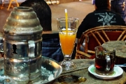 Shisha, mango juice & tea