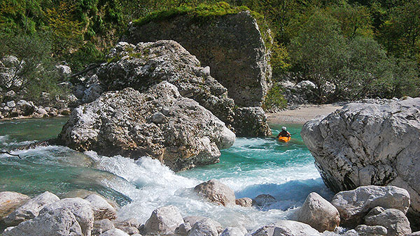 first drop of an insanely beautiful section of Soča @ Otona, aug.31st