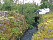 crossing Kauhalanjoki on a bridge (and road) not designed for heavy vehicles Â©Jonna