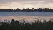 sunrise fishing on Lake Firlej, Poland
