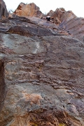 El Rio, slightly exposed (uncomfortably bolted) top of the 5c-6a route, Â©Jonna