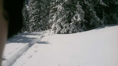 breaking trail through steep & deep