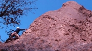 his first time climbing on a rope (4a, 4b, 4b+), January 1st, ÄŒrni Kal