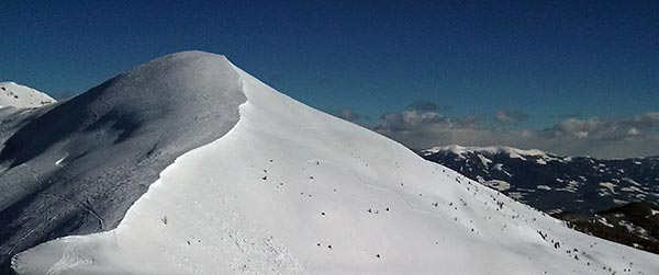some cornice formation on the southeast side, Goldeck, Jan.25