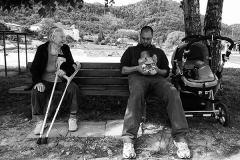 hanging out in the shade with great grandma in Prebold, May 13th