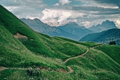 wonderful 10km singletrack from Passo Pordoi to Arabba. July 28th