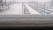 layers of snow, JyvÃ¤skylÃ¤n matkakeskus (trainstation) overpass